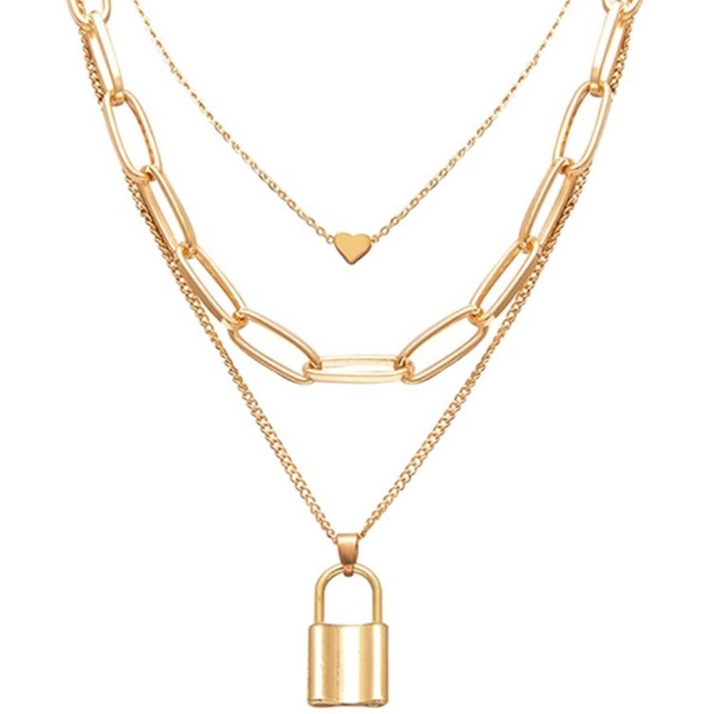 3-Layer Gold Punk Chunky Choker Necklace